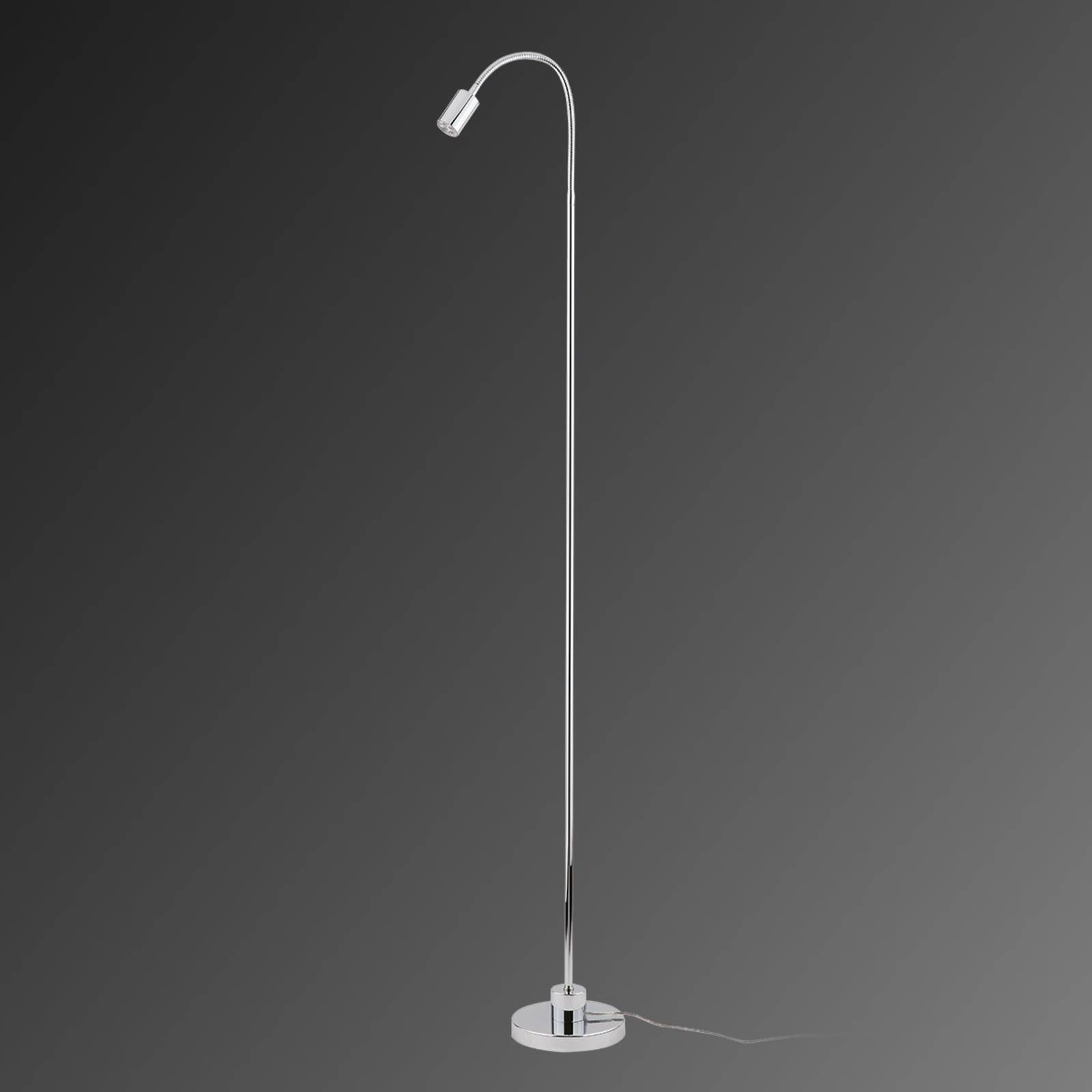 Busch LED Stehlampe KAREN, chrom / silber, für Wohn- / Esszimmer, Metall, Modern, LED Stehlampe