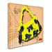 Trademark Fine Art "Bow Purse Black on Yellow" by Roderick Stevens Graphic Art on Wrapped Canvas Canvas | 14 H x 14 W x 2 D in | Wayfair