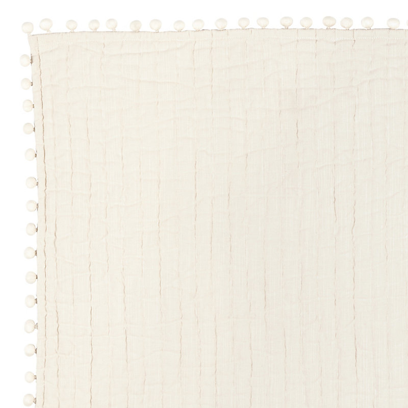 Audree Pom Pom Quilt - Ivory, King - Ballard Designs