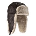 Genuine Sheepskin Leather Hand Crafted Mens Aviator / Trapper Flying Hat, Brown, Medium