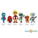 Sunny Decals Cute Robot Fabric Wall Decal Canvas/Fabric/Fabric in Blue/Gray/Red | 14 H x 7.5 W in | Wayfair 110S