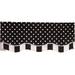 RLF Home Dotty Glory 50" Curtain Valance Polyester/Linen/Cotton Blend in Black | 16 H x 50 W x 1 D in | Wayfair 15006-BK