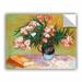 ArtWall Oleander by Vincent Van Gogh Removable Wall Decal Canvas/Fabric in Green/Orange/Pink | 14 H x 18 W in | Wayfair 0van038a1418p