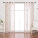 Best Home Fashion, Inc. Moroccan Geometric Sheer Grommet Curtain Panels Polyester in Brown | 84 H in | Wayfair JC-C11103-84-TAUPE