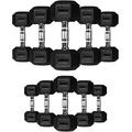 TNP Accessories Rubber Hexa Hex Dumbbells (Pair) Weight Set Solid Dumbbell