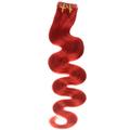 hair2heart 20 x Tape In Extensions aus Echthaar, 60cm, 2,5g Strähnen, gewellt - Farbe rot