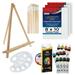 U.S. Art Supply 28-Piece Artist Oil Painting Set with 12 Vivid Oil Paint Colors 12 Easel 3 Canvas Panels 10 Brushes Painting Palette Color Mixing Wheel - Fun Students Adults Starter Art Kit