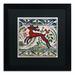 Trademark Fine Art 'Vintage Christmas Deer' by Patty Tuggle Framed Painting Print Canvas in Green | 16 H x 16 W x 0.5 D in | Wayfair