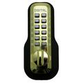 Lockey USA Mechanical Surface Mount Single Cylinder Keyless Deadbolt Zinc, Glass in Yellow | 5.63 H x 3 W x 1.75 D in | Wayfair M-220-BB