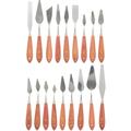 U.S. Art Supply 18-Piece Artist Stainless Steel Palette Knife Set - Wood Hande Flexible Spatula Painting Knives for Color Mixing Spreading Applying Oil Acrylic Pouring Paint on Canvases Cake Icing