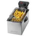 Clatronic FR 3586 Edelstahl-Fritteuse 2,5L Perfekt für Pommes Frittes u. Nuggets, geruchsarmes frittieren, schnelle Erhitzung Thermostat stufenlos einstellbar, Inox