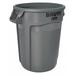 RUBBERMAID COMMERCIAL FG263200GRAY 32 gal Round Trash Can, Gray, 22 in Dia,