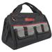 WESTWARD 32PJ36 Wide-Mouth Tool Bag, 600d Polyester, 21 Pockets, Black, 9-1/4"