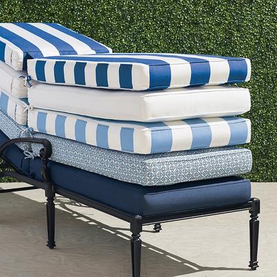 Double-piped Outdoor Chaise Cushion - Coral/Red, 80"L x 26"W - Frontgate