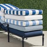 Double-piped Outdoor Chaise Cushion - Resort Stripe Cobalt, 75"L x 23"W - Frontgate