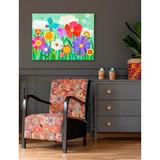 Oopsy Daisy Melanie Mikecz Garden Flowers Wall Art Canvas in Green/Orange/Red | 18 H x 24 W x 1.5 D in | Wayfair NB14685