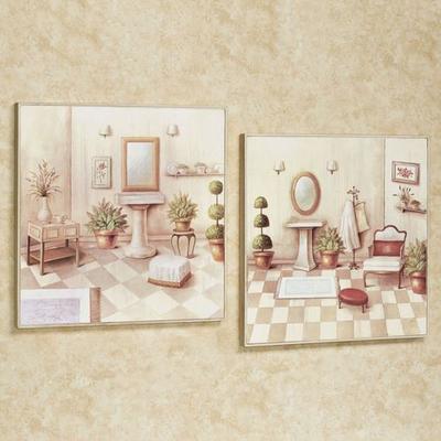 Soothing Retreat Bath Wall Art Cream Set of Two, Set of Two, Cream