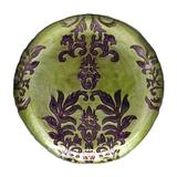 Red Pomegranate 6.5" Damask Canape Plate Glass in Green | Wayfair 5941-8