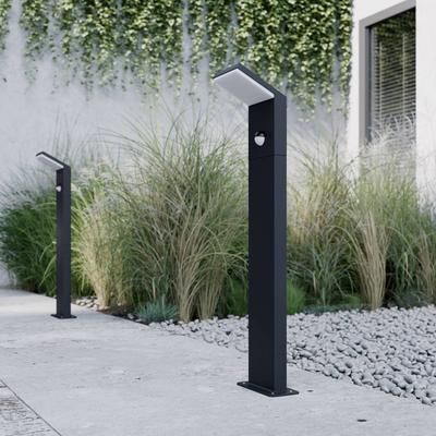 Lucande LED-Wegeleuchte Nevio, Sensor, 60cm, anthrazit NEVIO, schwarz, Aluminium, Modern Image