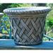 Campania International English Weave Cast Stone Pot Planter Clay & Terracotta in Green | 15.5 H x 21 W x 21 D in | Wayfair P-133-EM