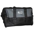 KRAFT TOOL WL102 Tool Bag, Nylon, 12 Pockets, Black/Gray, 13-1/2" Height