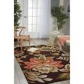 Nourison Fantasy Floral Contemporary Chocolate 5 x 7 6 Area Rug (5 x 8 )