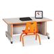 Jonti-Craft Rainbow Accents® Manufactured Wood Adjustable Height Student Computer Desk Wood in Brown | 30 H x 42 W x 24 D in | Wayfair 3351JC005