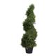 Blooming Artificial - Artificial Topiary Tree for Outdoors, Cedar Spiral Topiary Tree in Pot, Fake for Indoors, House or Garden, Year Round Decorative Foliage, UV and Water Resistant (Green) (90cm)