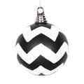 Vickerman 395523 - 4.75" Black / White Matte Glitter Chevron Ball Christmas Tree Ornament (3 pack) (M143477)