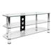 Mountright TV Stand Unit With Clear Glass Shelves For Televisions 32 Up To 60 Inch - 120 CM Wide Large Table