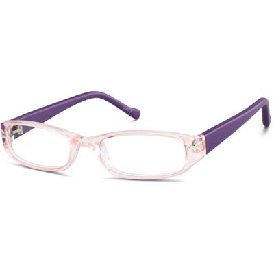 Zenni Girls Rectangle Prescription Glasses Purple Plastic Full Rim Frame