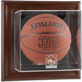 Philadelphia 76ers Brown Framed Wall-Mountable Team Logo Basketball Display Case