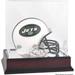 New York Jets Throwback Logo 1998 - 2018 Mahogany Mini Helmet Display Case