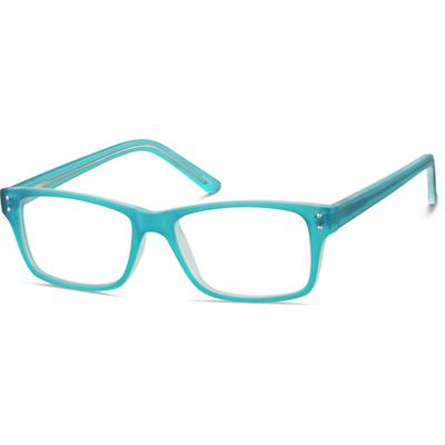 Zenni Classic Rectangle Prescription Glasses Blue Plastic Full Rim Frame