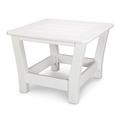 POLYWOOD® Harbour Slat End Outdoor Table Plastic in White | 16.75 H x 23 W x 23 D in | Wayfair 4018-WH