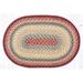 Blue/Red 30 x 20 x 0.25 in Area Rug - Earth Rugs Thistle Oval Braided Red Area Rug, Bamboo | 30 H x 20 W x 0.25 D in | Wayfair 02-417