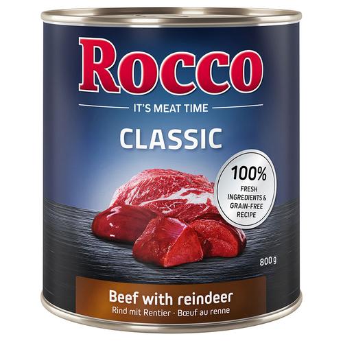 24 x 800g Rind mit Rentier Rocco Classic Hundefutter nass