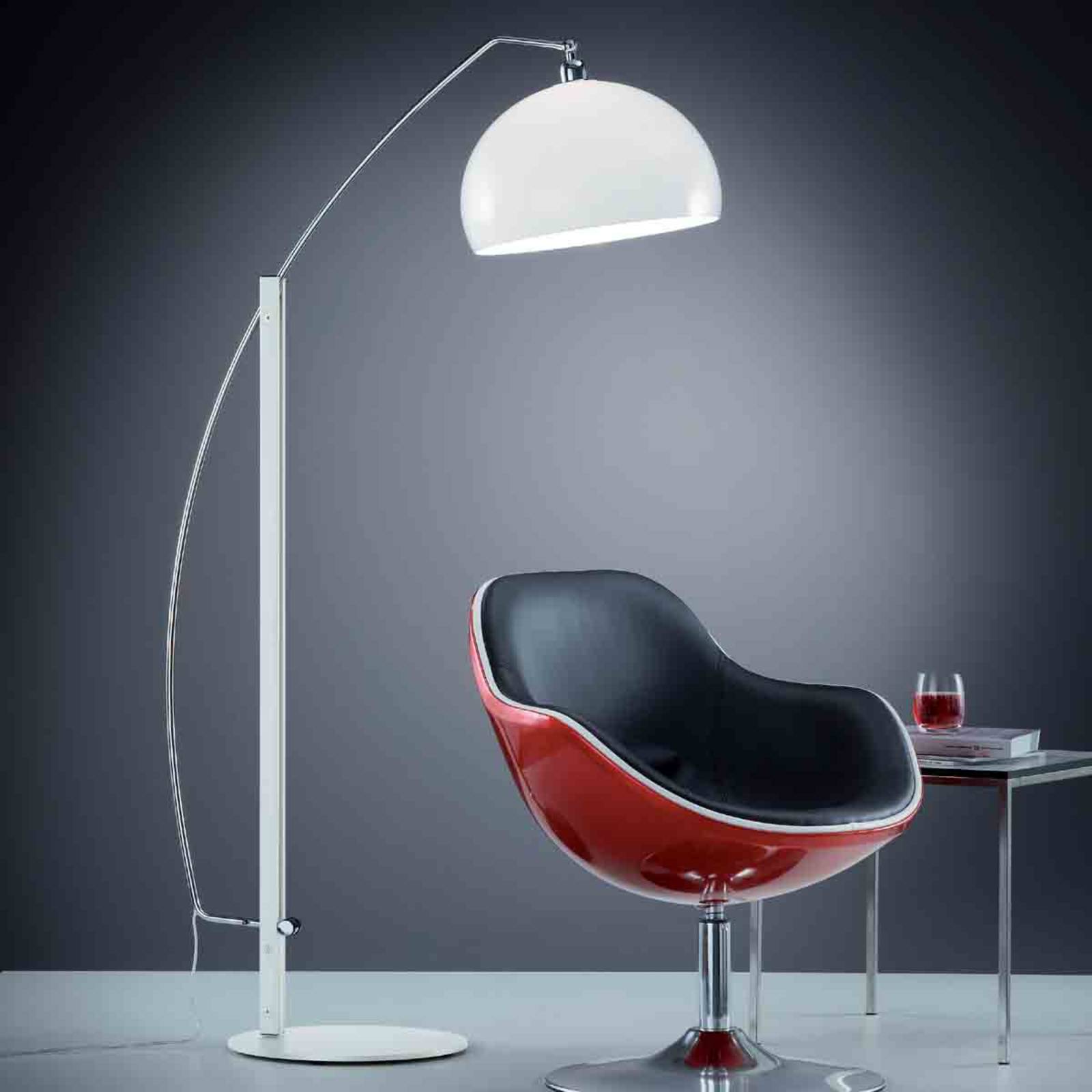 Helestra Bogenlampe Doro, chrom / silber, für Wohn- / Esszimmer, Metall, Modern, Stehlampe
