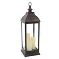 Smart Garden Giant Cream Battery Powered Lantern with 3 Candles in Copper or Cream (Bronze) 1950010rb