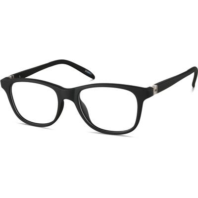 Zenni Kids Square Prescription Glasses Black flexible Plastic Full Rim Frame