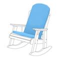 Gardenista Garden Premium Adirondack Chair Seat Pad | Indoor Outdoor Highback Chair Cushion with Secure Ties | Water Resistant Non-Slip Rocking Chair Pads | Durable & Easy to Clean (Turquoise)