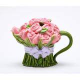 Cosmos Gifts Pink Rose 0.41-qt. Teapot Porcelain China/Ceramic in Green/Pink | 5.25 H x 6.625 W x 4.625 D in | Wayfair 20808