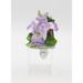 Cosmos Gifts Iris Night Light Porcelain/Ceramic in Green/Pink | 4.5 H x 4 W x 4 D in | Wayfair 2130