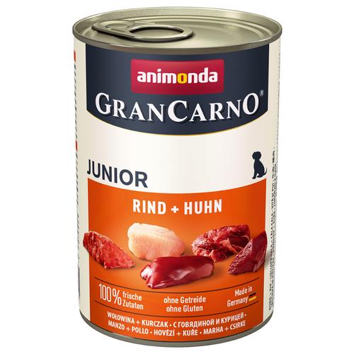 24 x 400 g animonda GranCarno Original Adult Junior: Rind & Huhn Hundefutter nass