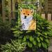 Caroline's Treasures Shiba Inu 2-Sided Garden Flag, Polyester in Green/Yellow | 15 H x 11 W in | Wayfair SS8719GF