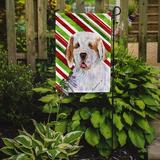 Caroline's Treasures Clumber Spaniel Candy Cane Holiday Christmas 2-Sided Garden Flag, Polyester in Gray/Green/Red | 15 H x 11 W in | Wayfair