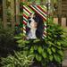 Caroline's Treasures Cavalier Spaniel Candy Cane Holiday Christmas 2-Sided Garden Flag, Polyester in Black/Red | 15 H x 11 W in | Wayfair LH9234GF