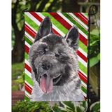 Caroline's Treasures Akita Candy Cane Holiday Christmas 2-Sided Garden Flag, Polyester in Black/Gray | 15 H x 11 W in | Wayfair SC9480GF