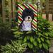 Caroline's Treasures Portuguese Water Dog Candy Cane Holiday Christmas 2-Sided Garden Flag, Polyester in Black/Gray/Red | 15 H x 11 W in | Wayfair