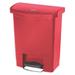 RUBBERMAID COMMERCIAL 1883564 8 gal Rectangular Step Can, Red, 16 1/2 in Dia,